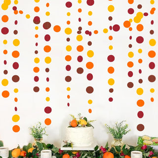 Fall Party Polka Dot Garland in Orange, Yellow, Burgundy & Brown(46Ft) 1