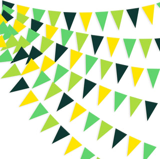 Spring Party Decorations Triangle Flag Pennant Banner in Yellow & Green(30Ft） 1