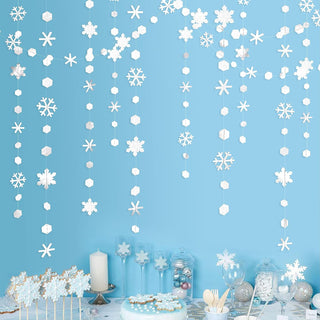 Snowflake Garlands Set in White (52ft) 1