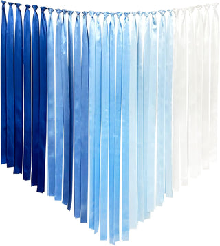 Blue Theme Satin Ribbon Streamer in Dusty Blue & Ombre Blue (197Ft) 1