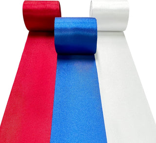 65.6Yd × 1.97" Wide Blue Red and White Satin Ribbon 1