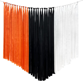 Halloween Party Satin Ribbon Streamer in Black, Orange & White (197Ft) 1