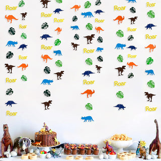  35Ft Dinosaur Party Decorations Coloful Dinosaur Roar Palm Leaves Garland 1