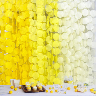 Yellow Themed Big Polka Dots Garland in Ombre Yellow & White (192Ft) 1