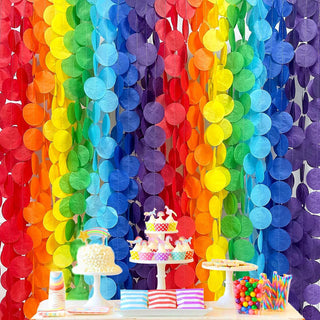 Rainbow Party Big Ombre Polka Dots Paper Garland (205Ft) 1