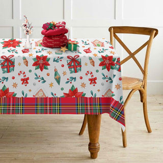 Buffalo Plaid Christmas Tablecloth in Red, Green and White (54"x108") 1