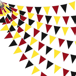 Boy's Birthday Party Pennant Flag Banner in Red, Black & Yellow (32Ft) 1