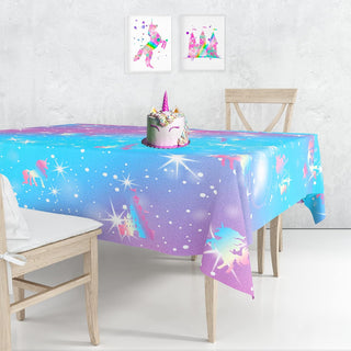 Iridescent Pastel Unicorn Tablecloth (54"x108") 1