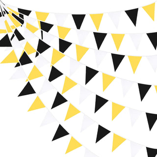 Sunflower Theme Bunting Flag Banner in Yellow, White & Black (32Ft) 1