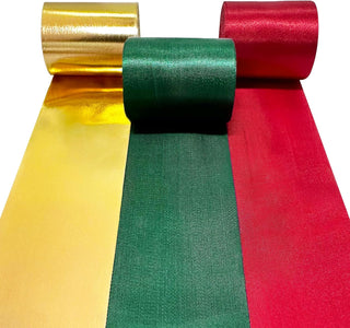 Christmas Decoration Satin Ribbon in Red, Green & Gold (197Ft) 1
