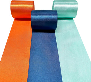 Baby Shower Satin Ribbon in Navy Blue, Orange & Teal (197Ft) 1