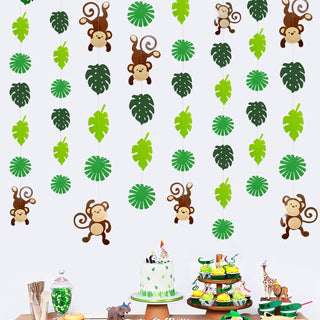 Jungle Party Garlands with Monkeys & Palm Leaves Cutouts (46Ft) 1