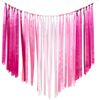 Wedding Ombre Pink Satin Ribbon Streamer Backdrop (197Ft) 1