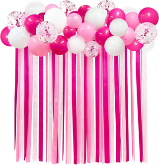  Hot Pink Party Ombre Pink Ribbon Fabric Fringe Hanging Curtain 1