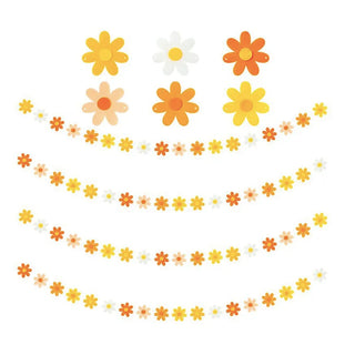 Yellow, Orange and White Daisy Flowers Garlands (4pcs) 1