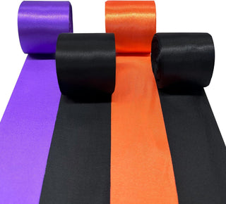 Halloween Decoration Satin Ribbon in Purple, Black & Orange (197Ft) 1
