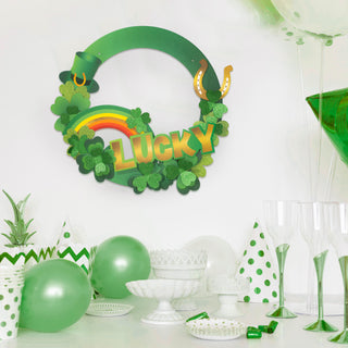 St. Patrick’s Day Paper Wreath Green Lucky Leprechaun main