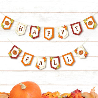 Happy Fall Banner for Autumn Party Decoration (2 pcs) 1