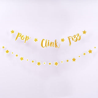 Novelty Champagne 'Pop Fizz Clink' Banner (2pcs)  1