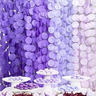 Lavender Theme Party Polka Dot Backdrop in Ombre Purple (205Ft) 1