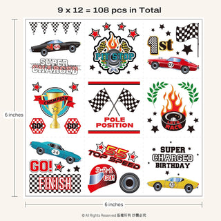 Racing Car Theme Temporary Tattoos (108pcs) 2