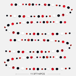  Las Vegas Party Circle Dots Garland in Red, Black & White (46Ft) 6