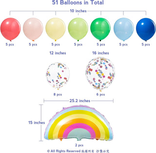Pastel Rainbow Balloon Arch Kit 51 pcs 4