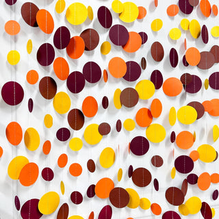 Fall Party Polka Dot Garland in Orange, Yellow, Burgundy & Brown(46Ft) 7