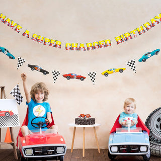 'Have a Super Charged Birthday' Racing Car Theme Party Banner (20Ft) 2