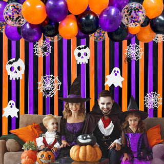 Halloween Party Black Orange Purple Ribbon Balloon Arch Set (197Ft) 2