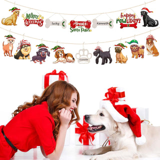 18Pcs Dog Christmas Tree Ornaments Merry Woofmas Happy Pawlidays 2