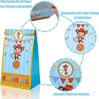 Circus Animals Paper Gift Bag  for Kids (12 pcs) 2