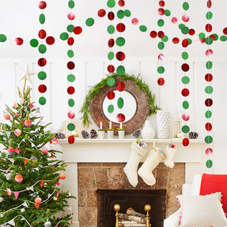 Circle Garland Banners Set in Green and Red (52ft) 2