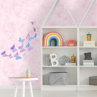 Removable Iridescent Purple Paper Butterfly 3D wall Stickers (27Pcs) 2