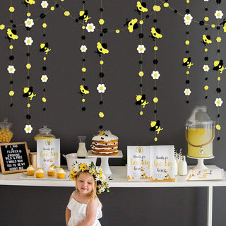 Bee and Flower Garland Banner in Gold, Yellow and White (52ft) 2