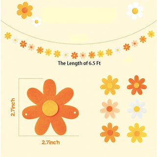 Yellow, Orange and White Daisy Flowers Garlands (4pcs) 6