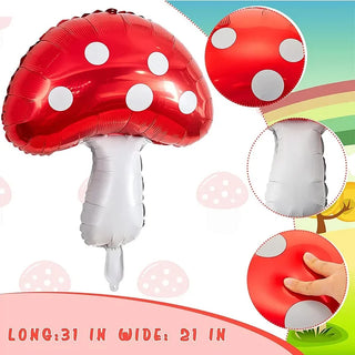 Cute Red Mushrooms Balloon for Woodland Fairy Decoration (6Pcs) 7