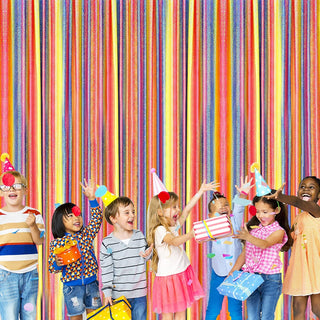 Iridescent Glitter Curtain Backdrop for Rainbow Theme Party(2Pcs) 2