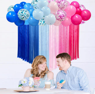 Gender Reveal Blue and Pink Balloons and Ribbons Kit (48 pcs) 2
