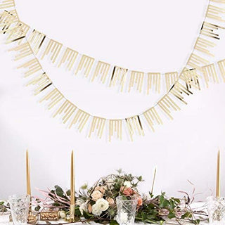 Double Sided Champagne Gold Metallic Paper Tassel Garland (40Ft) 1