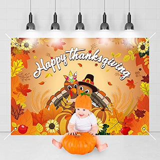 Happy Thanksgiving Fabric Photography Backdrop 7x5 ft 1