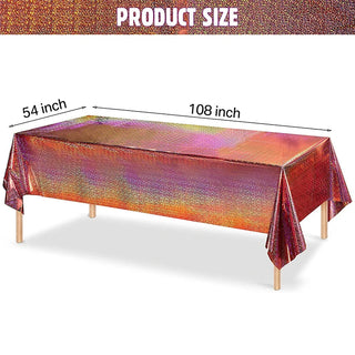 Glitter Disposable Tablecloth in Rose Gold (54"x108") 6