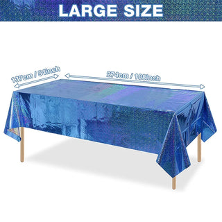Glitter Disposable Tablecloth in Blue (54"x108") 4