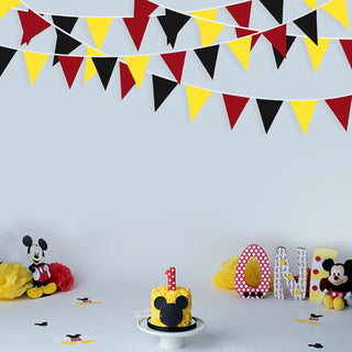Boy's Birthday Party Pennant Flag Banner in Red, Black & Yellow (32Ft) 2
