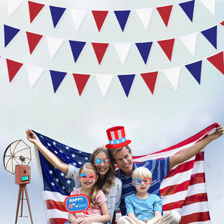 4th of July Bunting Flag Banner in Blue, Red & White(32Ft) 2