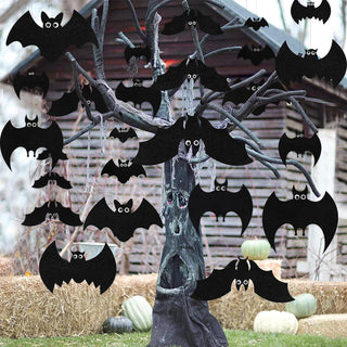 Halloween Hanging Felt Black Bats Decorations Garland (24pcs) 2