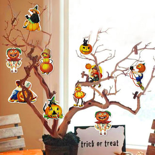 Vintage Halloween Party Ornaments with Pumpkin, Kids & Witches (18Pcs) 2