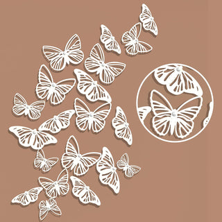 White Hollow Butterflies Decorations 3D Wall Art Stickers (36Pcs) 2