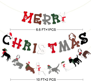 Christmas Decorations Puppy Merry Christmas Sign Banner 16 ft 6