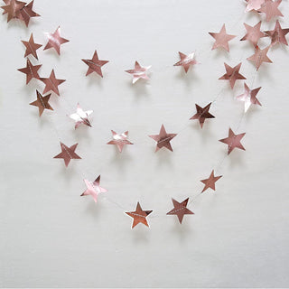 Star and Moon Garland Set in Rose Gold (52ft) 2
